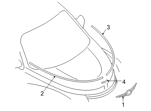 2003 Chrysler PT Cruiser Exterior Trim - Hood Diagram