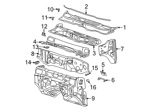 2003 Dodge Ram 3500 Cab Cowl Diagram 1 - Thumbnail