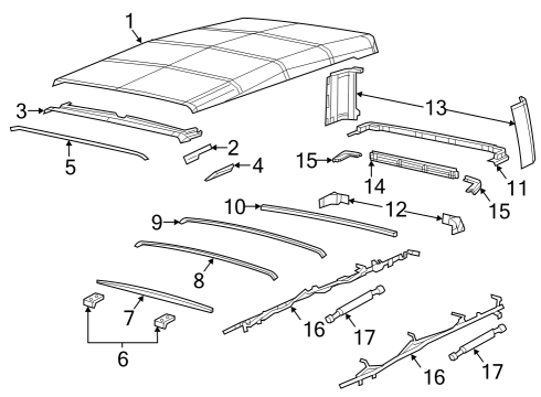 2020 Jeep Gladiator Convertible Top Diagram