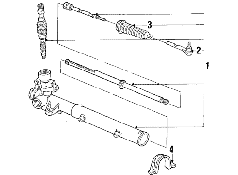1992 Chrysler Imperial P/S Pump & Hoses, Steering Gear & Linkage Diagram