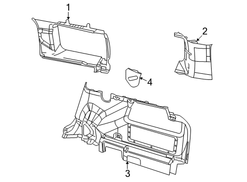 2017 Jeep Patriot Interior Trim - Quarter Panels Diagram
