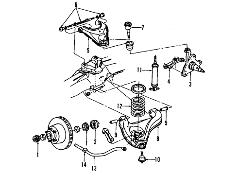 1993 Dodge Dakota Front Suspension, Control Arm Diagram 4 - Thumbnail