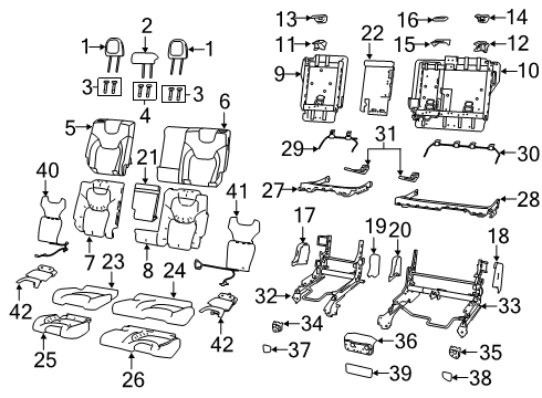 2021 Jeep Cherokee Rear Seat Components Diagram