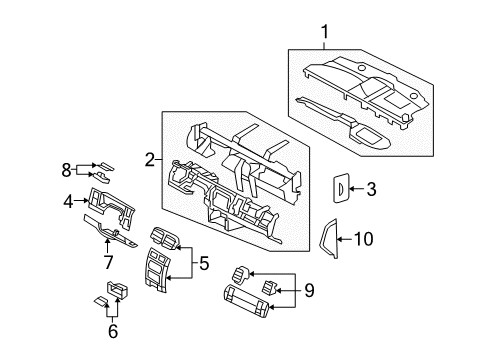 2009 Chrysler Aspen Instrument Panel, Body Diagram 1 - Thumbnail