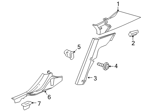 2010 Chrysler 300 Interior Trim - Quarter Panels Diagram