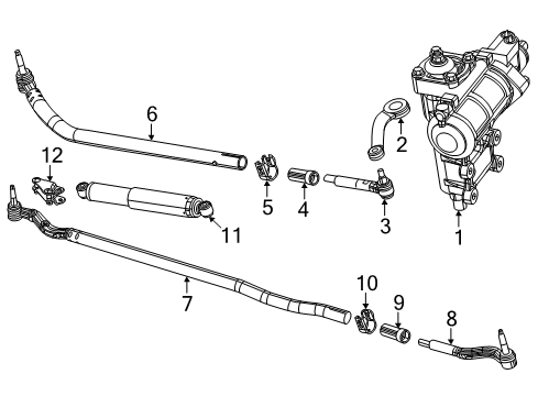 2019 Jeep Wrangler Steering Column & Wheel, Steering Gear & Linkage Diagram 4 - Thumbnail