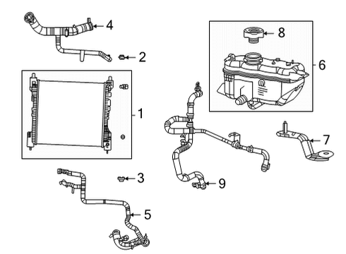 2025 Jeep Grand Cherokee L Radiator & Components Diagram