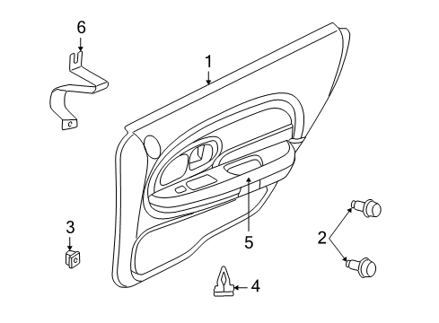 2000 Chrysler Concorde Interior Trim - Rear Door Diagram