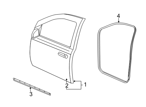 2009 Dodge Durango Front Door, Body Diagram 1 - Thumbnail