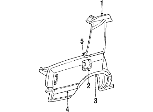 1985 Chrysler LeBaron Quarter Panel & Components, Exterior Trim, Trim Diagram 2 - Thumbnail