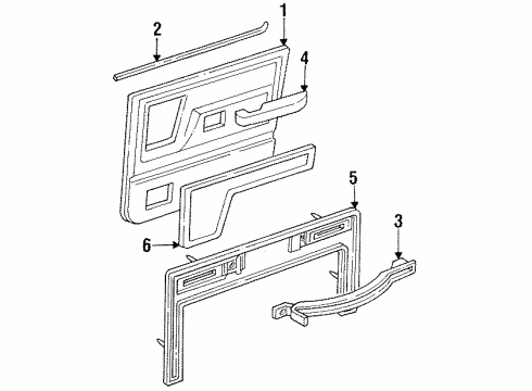 1992 Dodge Ramcharger Interior Trim - Door Diagram