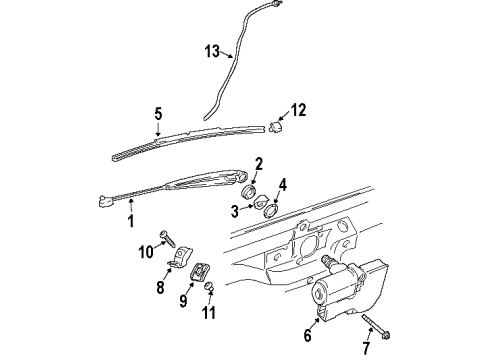 1998 Jeep Grand Cherokee Wiper & Washer Components, Body Diagram 1 - Thumbnail