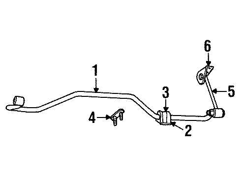 1998 Dodge Ram 2500 Stabilizer Bar & Components - Rear Diagram