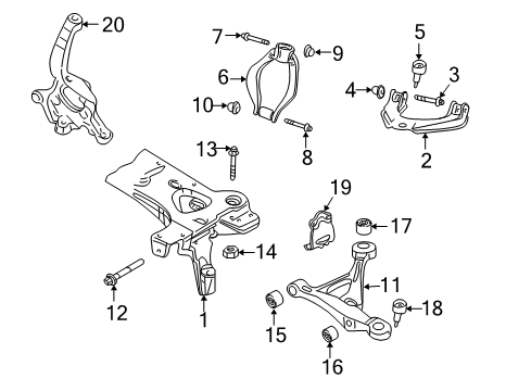 2002 Dodge Stratus Front Suspension, Control Arm, Stabilizer Bar Diagram 3 - Thumbnail