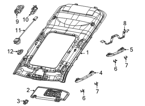 2024 Jeep Grand Wagoneer Interior Trim - Roof Diagram
