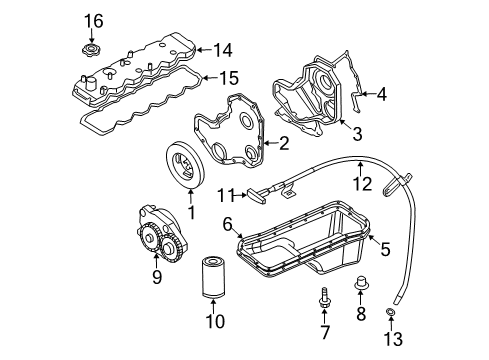 2003 Dodge Ram 3500 Engine Parts & Mounts, Timing, Lubrication System Diagram 5 - Thumbnail