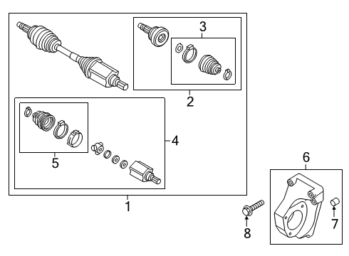 2023 Jeep Renegade Drive Axles - Front Diagram