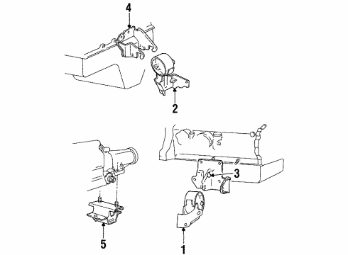 1996 Dodge Dakota Engine & Trans Mounting Diagram 3 - Thumbnail