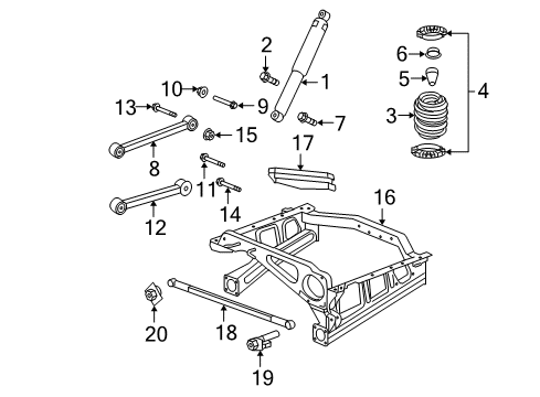 2008 Jeep Grand Cherokee Rear Suspension, Control Arm Diagram 1 - Thumbnail