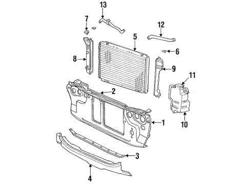 1987 Chrysler New Yorker Radiator & Components, Radiator Support Diagram