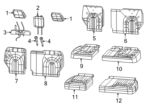 2020 Chrysler Voyager Third Row Seats Diagram 1 - Thumbnail