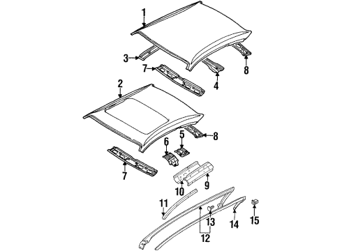 1997 Chrysler Sebring Roof & Components Diagram