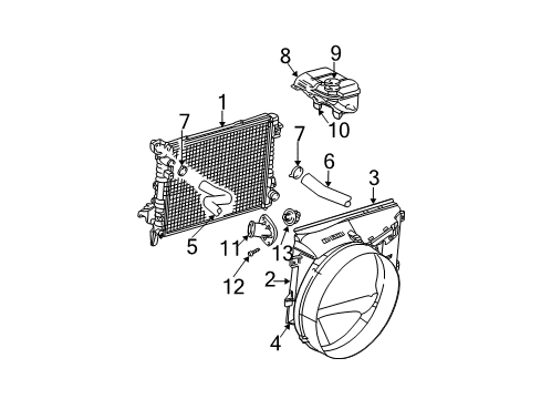 2005 Dodge Ram 1500 Radiator & Components Diagram 2 - Thumbnail