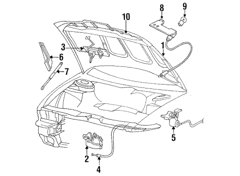 1994 Chrysler New Yorker Hood & Components, Exterior Trim Diagram