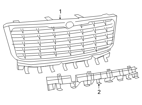 2009 Chrysler Aspen Grille & Components Diagram