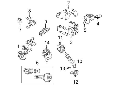 2005 Chrysler PT Cruiser Steering Column & Wheel, Steering Gear & Linkage Diagram 3 - Thumbnail
