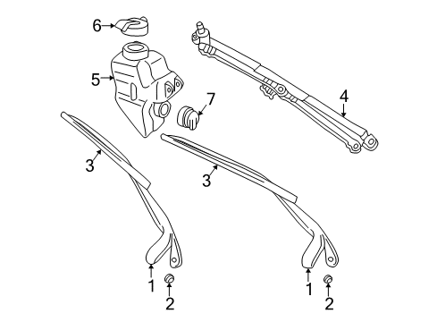 2003 Dodge Durango Windshield - Wiper & Washer Components Diagram