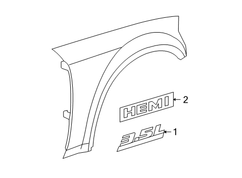 2010 Dodge Charger Exterior Trim - Fender Diagram