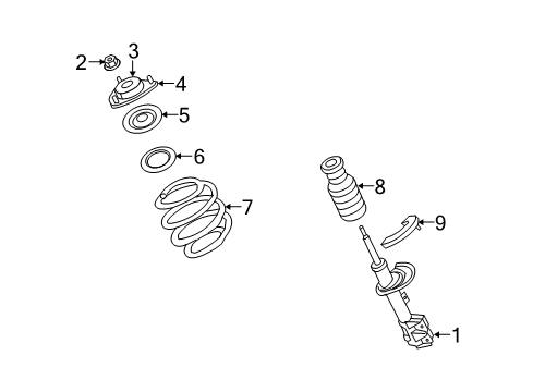 2009 Jeep Compass Struts & Components - Front Diagram