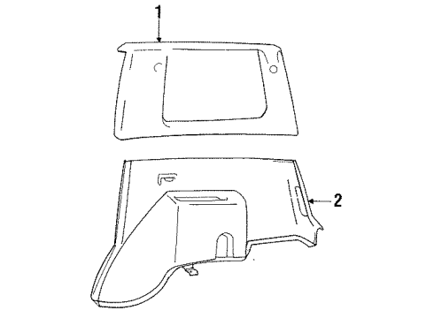1989 Dodge Colt Interior Trim - Quarter Panels Diagram 2 - Thumbnail