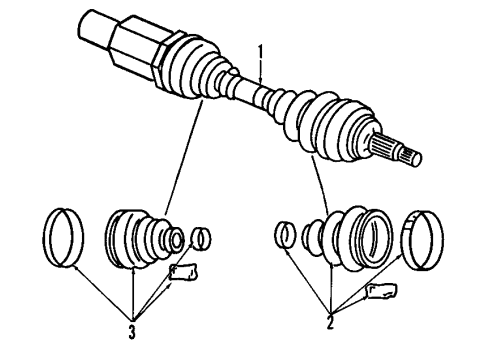1995 Dodge Intrepid Front Axle Shafts & Joints, Drive Axles Diagram