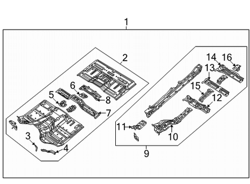 2025 Jeep Wagoneer L Floor & Rails Diagram