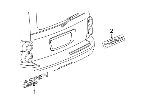 2008 Chrysler Aspen Exterior Trim - Lift Gate Diagram
