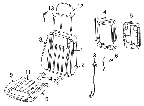 2008 Dodge Challenger Front Seat Components Diagram