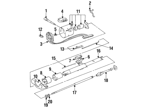 1988 Jeep Cherokee Steering Column & Shroud, Switches & Levers Diagram 3 - Thumbnail