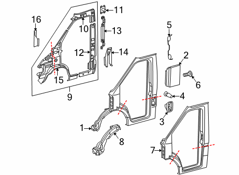 2004 Dodge Sprinter 3500 Hinge Pillar Diagram