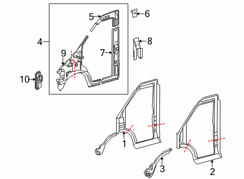 2003 Dodge Sprinter 3500 Hinge Pillar Diagram 2 - Thumbnail