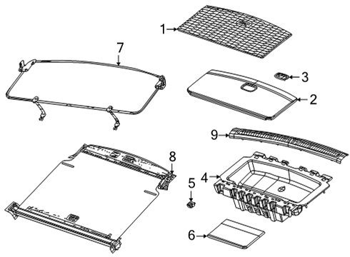 2024 Jeep Grand Cherokee L Interior Trim - Rear Body Diagram