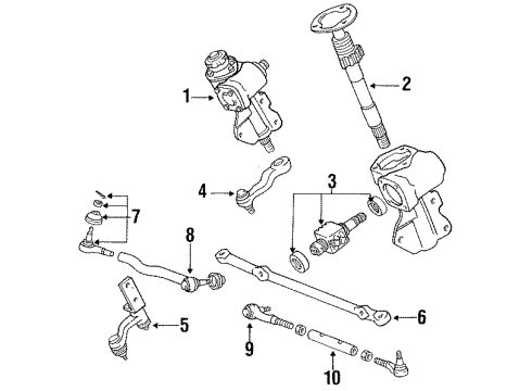 1992 Dodge Ram 50 P/S Pump & Hoses, Steering Gear & Linkage Diagram 2 - Thumbnail