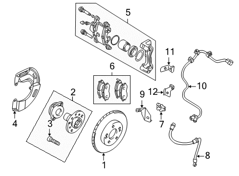 2001 Chrysler Sebring Brake Components, Brakes Diagram 1 - Thumbnail