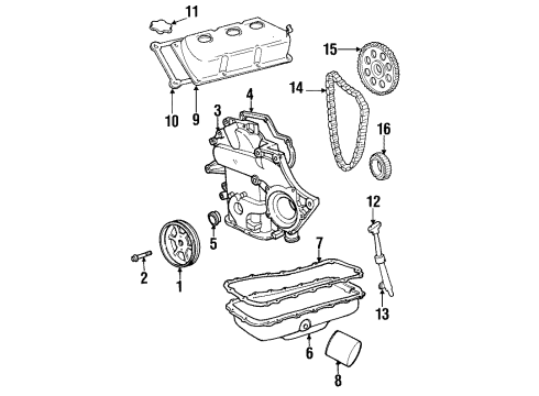 2000 Dodge Grand Caravan Engine Parts & Mounts, Timing, Lubrication System Diagram 2 - Thumbnail