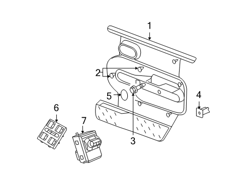 2009 Jeep Wrangler Interior Trim - Front Door Diagram