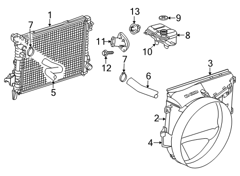 2003 Dodge Ram 1500 Radiator & Components Diagram 3 - Thumbnail