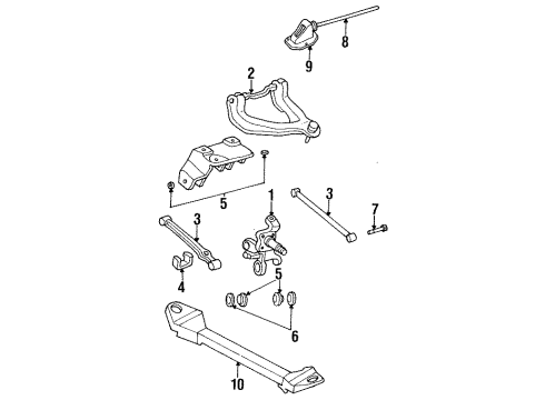 1998 Dodge Stratus Rear Suspension, Upper Control Arm, Stabilizer Bar Diagram 1 - Thumbnail