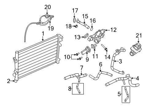 2014 Dodge Journey Radiator & Components Diagram 1 - Thumbnail