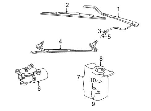 2002 Dodge Ram 2500 Van Wiper & Washer Components Diagram